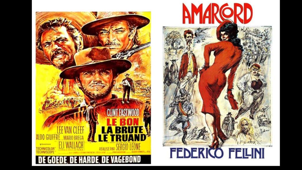 Três Homens em Conflito (1966) e Amarcord (1973)